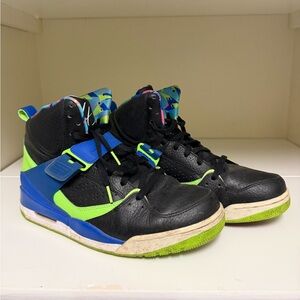 Nike Air Jordan Flight Black and Neon Green Sneakers